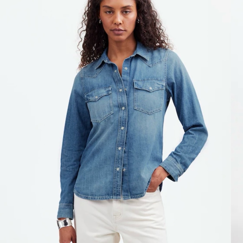Madewell Denim Western Shirt in Lincroft Wash